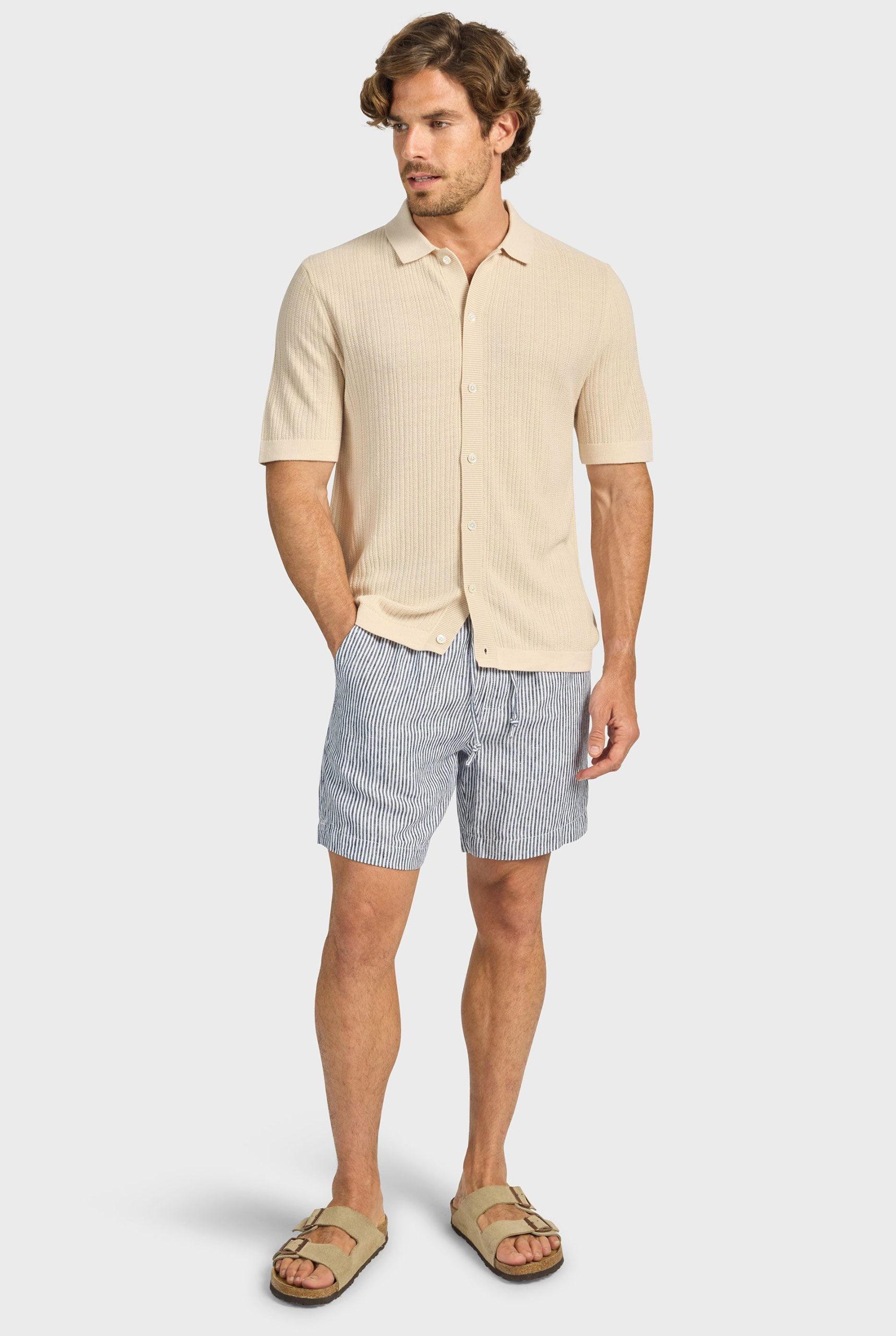 Stripe Riviera Linen Short - Image 2