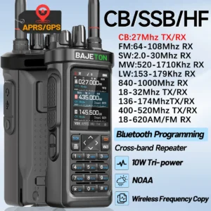 BAJETON BJ-9000 GPS APRS Walkie Talkies 10W CB 27Mhz Receive Bluetooth Programming Long Rang NOAA VOX RT-950 RT-950PRO Ham Radio